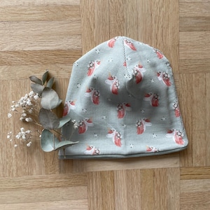 Reversible Beanie Hat Rib Jersey Unicorn