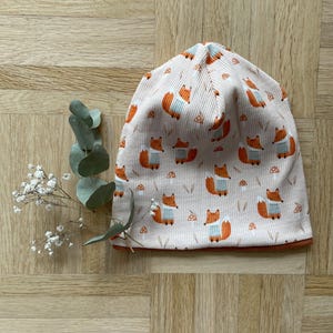 Wendebeanie Beanie Mütze Ribjersey Füchse