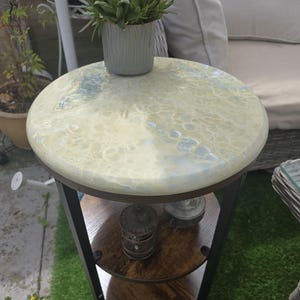Green-Grey Onyx Side Table – Natural Onyx Stone Top