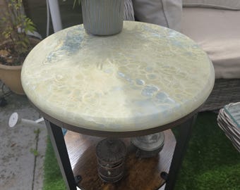 Green-Grey Onyx Side Table – Natural Onyx Stone Top