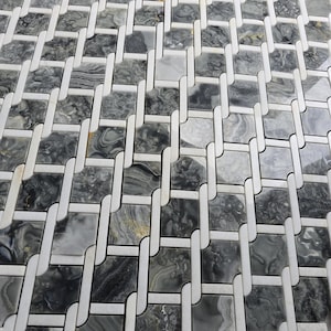Fence Mosaic Wall Tiles – Dark Grey Natural Stone | Clean Contemporary