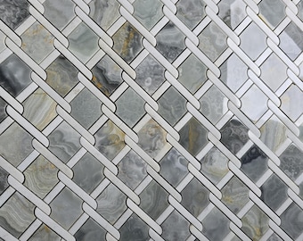 Fence Mosaic Wall Tiles – Light Grey Natural Stone | Clean Contemporary