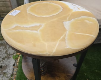 Golden Honey Onyx Side Table Natural Stone Accent