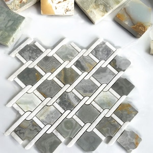 Fence Mosaic Wall Tiles – Light Grey Natural Stone | Clean Contemporary