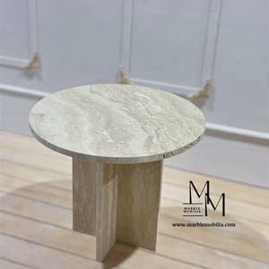 Travertine Sedimentary Rock Coffee Table/ BedSide Table