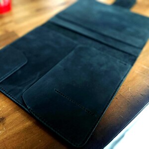 Personlig läderjournal i anteckningsbok, handgjort läderjournalomslag A5, skissblock i läder, personlig present till författare Crazy Horse Black