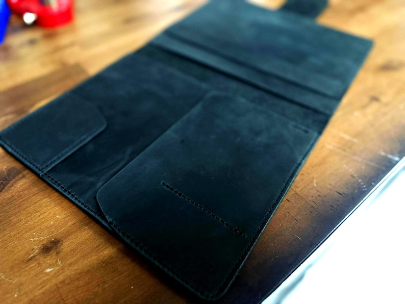 Personlig läderjournal i anteckningsbok, handgjort läderjournalomslag A5, skissblock i läder, personlig present till författare Crazy Horse Black