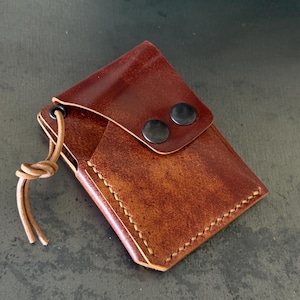 Shell Cordovan or Premium Leather, Handmade Leather Card Holder, Slim Front Pocket Wallet, Minimalist Leather Wallet, Gift For Husband