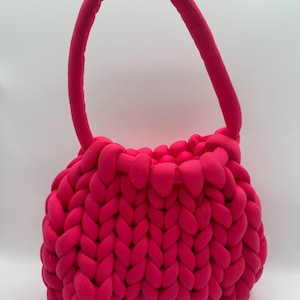 Handmade Chunky Knit Purse, Soft Cozy Shoulder Bag, Large Knitted Handbag, Perfect Gift for Her, Soft & Stylish Everyday Bag, Yarn Bag