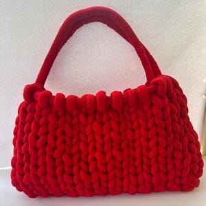 Handmade Chunky Knit Purse, Soft Cozy Shoulder Bag, Large Knitted Handbag, Perfect Gift for Her, Soft & Stylish Everyday Bag, Yarn Bag