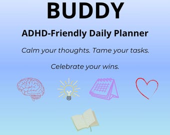 ADHD Planner Printable: Daily, Weekly Tracker for Neurodivergent Adults (Instant Download PDF