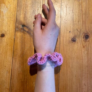 Pretty in Pink Handmade Crochet Scrunchie