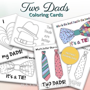 LGBTQ Ausmal Karte für zwei Väter, Ausmal Karte für zwei Väter, Ausmal Karte für Zwei Väter Geschenk von Kinder DIY Sofort Download