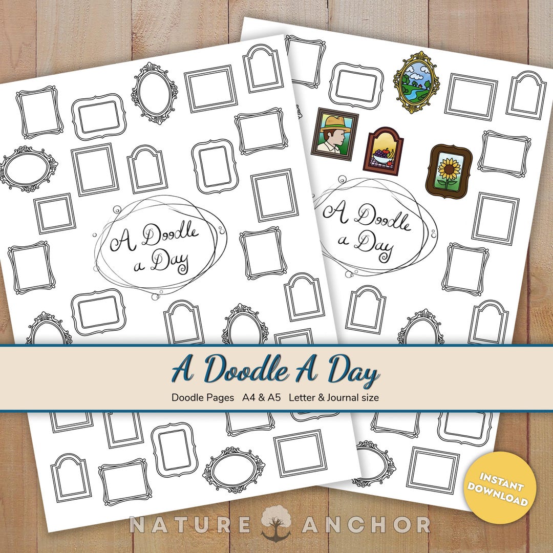 A Doodle A Day - Picture Frames - Printable Coloring Page - Daily ...