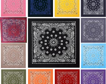 Pañuelos extragrandes florales para hombre y mujer, de 68 cm (27"), en todos los colores: negro, blanco, azul, rojo, verde, rosa y amarillo. Bufanda para perro.