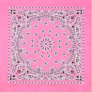 PINK & WHITE Extra Large Bandanas - Men and Women Paisley Trainmen Big 27" Bandanas Head Wrap Neck Scarf