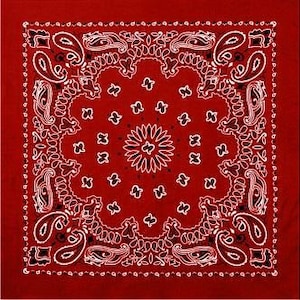 RED & WHITE Extra Large Bandanas - Men and Women Paisley Trainmen Big 27" Bandanas