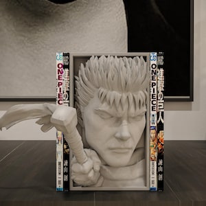 Guts Berserk Manga Nook - Manga Anime Shonen Jump 3D Printed Bookend Unique Gift Holiday Birthday Special Occasions Nostalgia Decor
