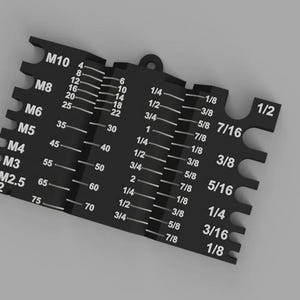 Screw and Bolt measuring tool (metric & standard) ruler imperial, SAE, metric