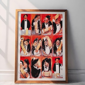 Guy Buffet Martini Poster: Framed Vintage Bar Decor Art
