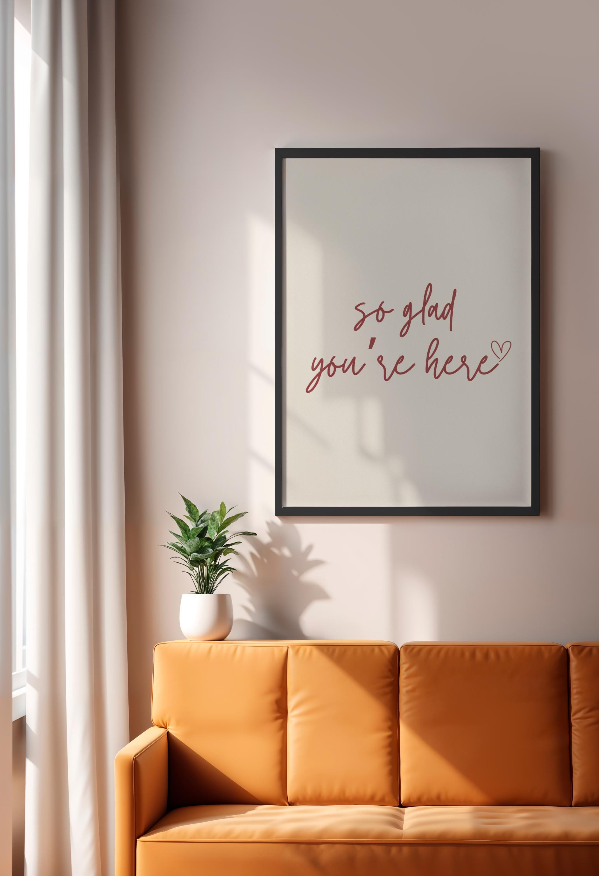So Glad You're Here Print - Entryway Wall Art - Guest Room Decor - Etsy