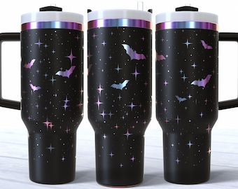 Vleermuizen sterren 40oz beker SVG laser ontwerp naadloze sjabloon digitaal bestand Stanley gravure 30oz 20oz direct downloaden