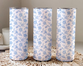 Boho Floral 20oz Skinny Tumbler Wrap PNG Seamless Design Sublimation Wrap Digital Instant Download