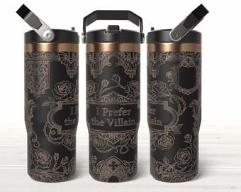 Bicchiere da 30 once Book Lover Villain File SVG laser Design digitale Stanley Incisione SVG Download istantaneo Tumbler Wrap