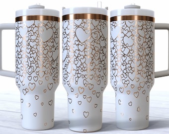 Herzen Valentines 40oz Tumbler Laser SVG-Datei Digital Design Stanley Gravur SVG Instant Download Tumbler Wrap