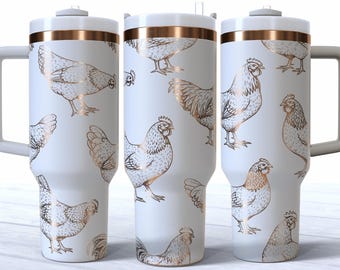 Farmhouse Chicken 40oz Tumbler Laser SVG File Digital Design Stanley Engraving SVG Instant Download Tumbler Wrap
