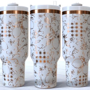 Zitronen Patch 40 Unzen SVG PNG Tumbler Wrap Floral Cottage Core Laser Gravur Digitales Design