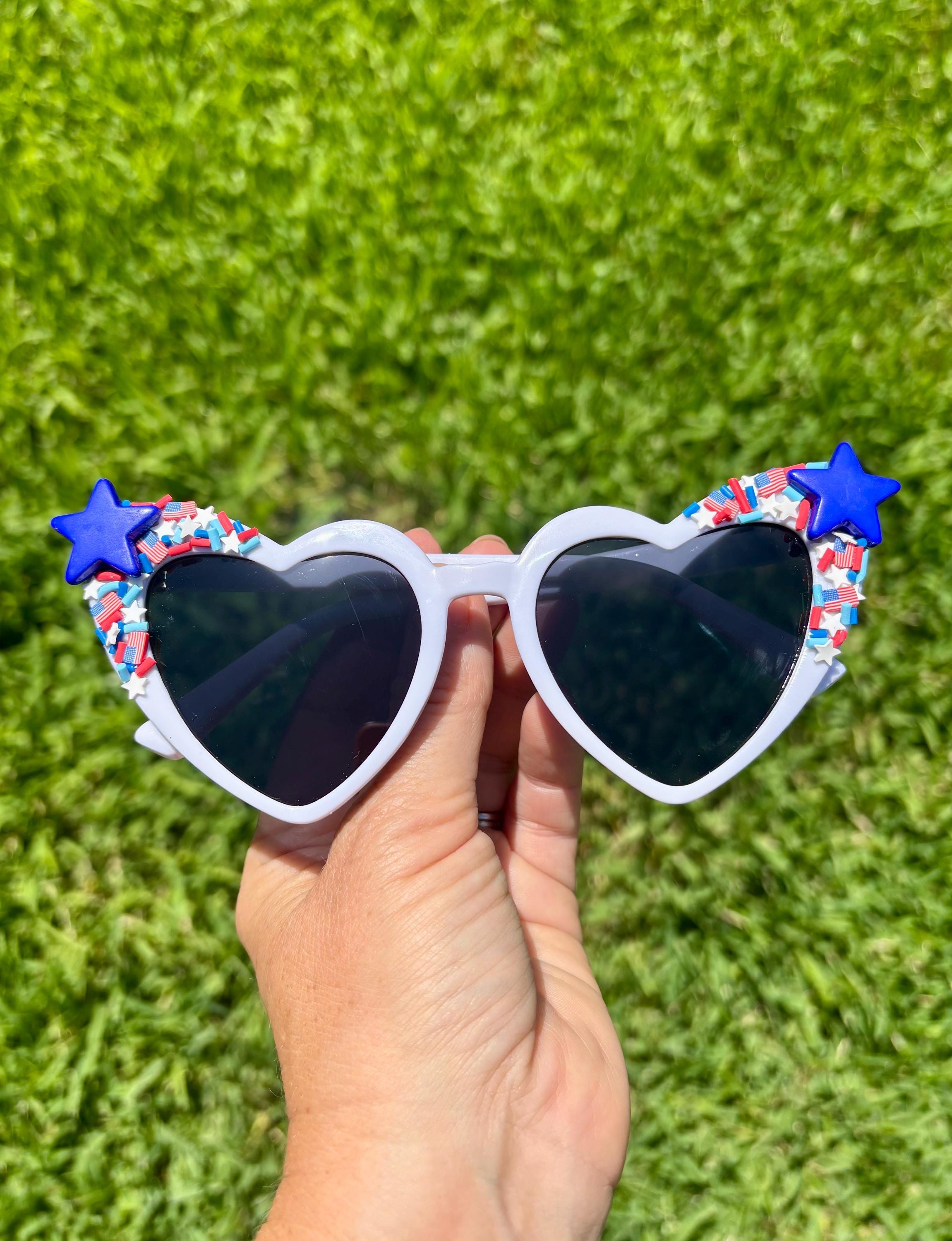 Patriotic Heart Sunglasses: Stars & Stripes 4th of July - Etsy