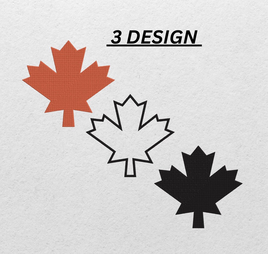 Maple Leaf Embroidery Design – Fall Applique Machine File, Autumn ...