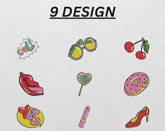 Pop Art Embroidery Patch Designs