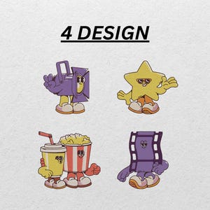 Movie Night Embroidery Design