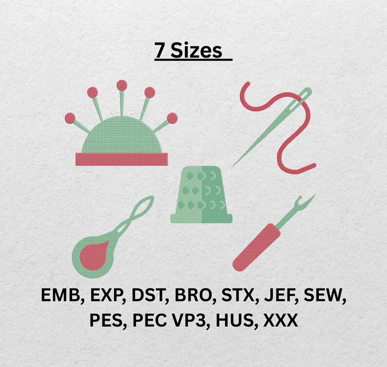 Sewing Tools Embroidery Design - Etsy