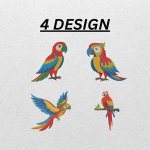 Diseños de bordado de loros