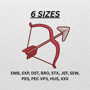 Arrow and Bow Embroidery Design: Archery Machine Embroidery File (Instant Download, DST, PES, JEF...)