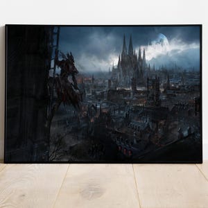 Bloodborne Poster, Frameless Wall Art & Print, Soulslike Game, Game Poster Gift