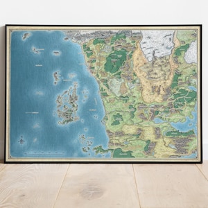 Affiche de carte de donjons et dragons, oeuvre d'art murale D&D sans cadre et impression, décoration d'intérieur, cadeau affiche D&D