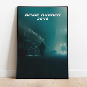 Blade Runner Poster, Frameless Wall Art & Print, Neo Noir Art, Dystopian Movie Poster