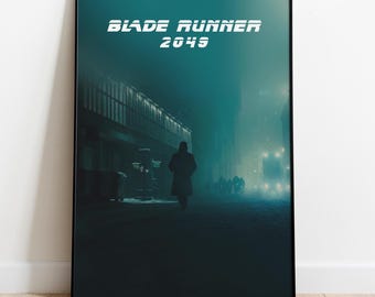 Pôster de Blade Runner, arte de parede sem moldura e impressão, arte neo noir, pôster de filme distópico
