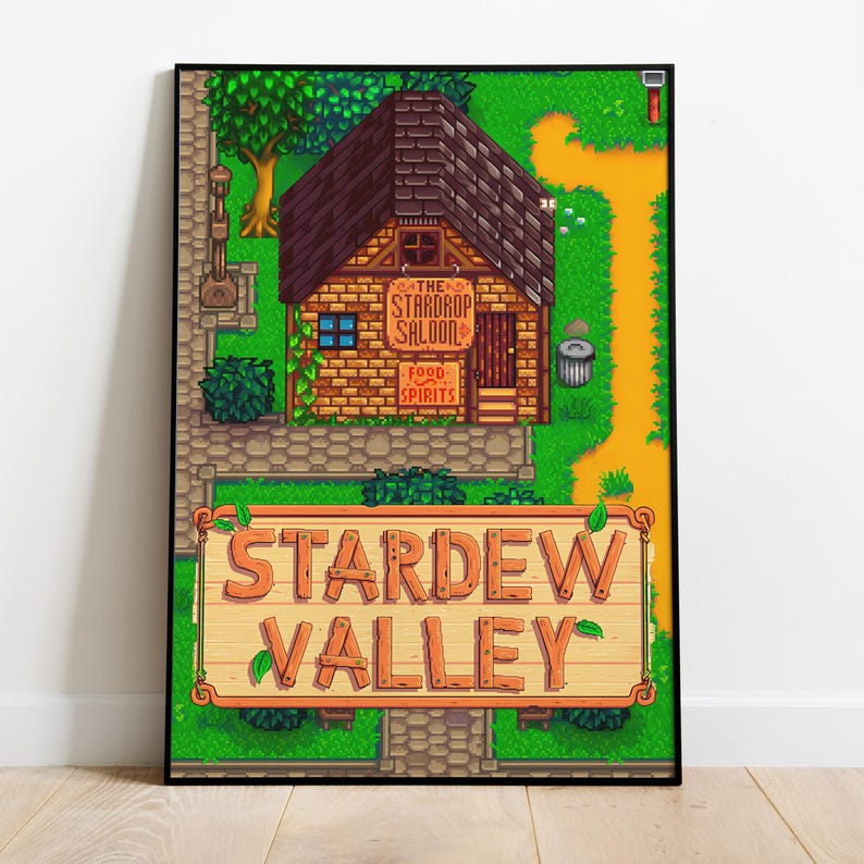 Stardew Valley-poster, frameloze muurkunst en print, gezellige boerderijgamedecor, pixelartcadeau 5
