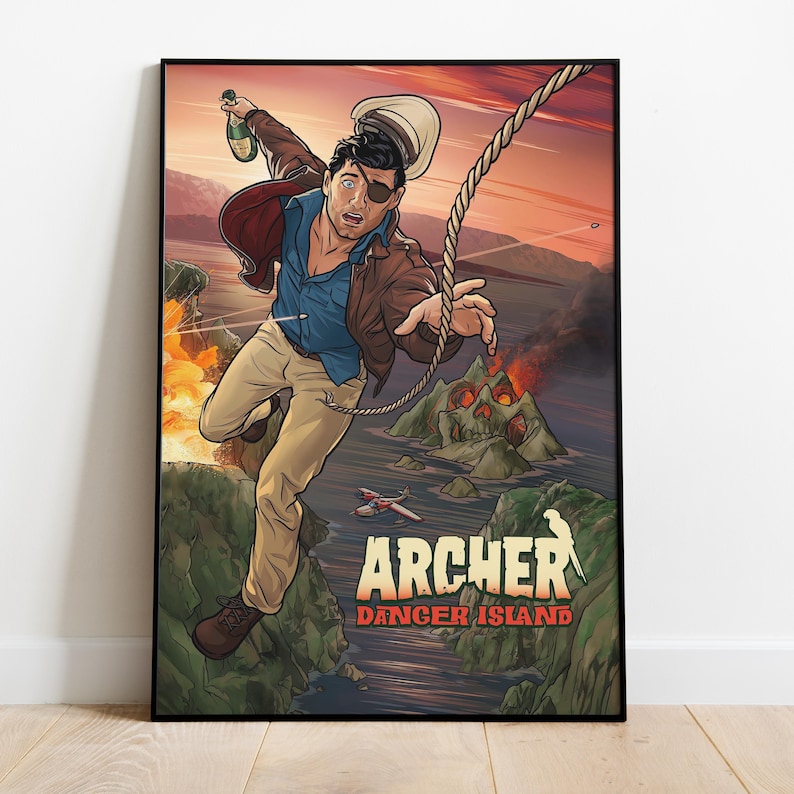 Archer Poster, Frameless Wall Art & Print, Sterling Archer, Spy TV Show ...