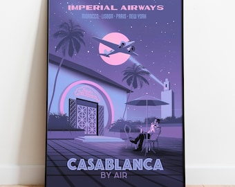 Casablanca Poster, Frameless Wall Art & Print, Classic Movie Art, Bogart Poster