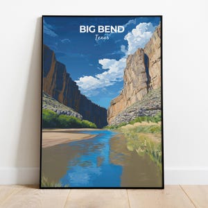 Big Bend Print, Travel Poster of Big Bend National Park, Desert Mountain Landscape, Texas, USA, Travel Gift