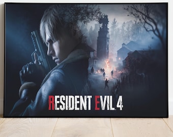 Resident Evil Poster, Frameless Wall Art & Print, RE4 Print, Game Poster