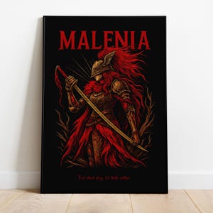 Malenia, Blade of Miquella Poster, Frameless Wall Art & Print, Malenia Fan Art, Game Poster Gift