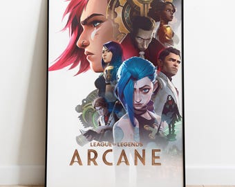 Arcane Poster, Frameless Wall Art & Print, LoL TV Show Artwork, TV Series Poster Gift