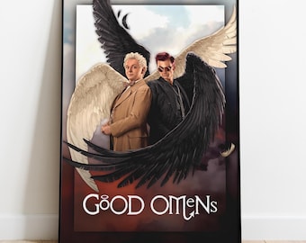 Good Omens Poster, Frameless Wall Art & Print, Digital Print, TV Show Poster Gift